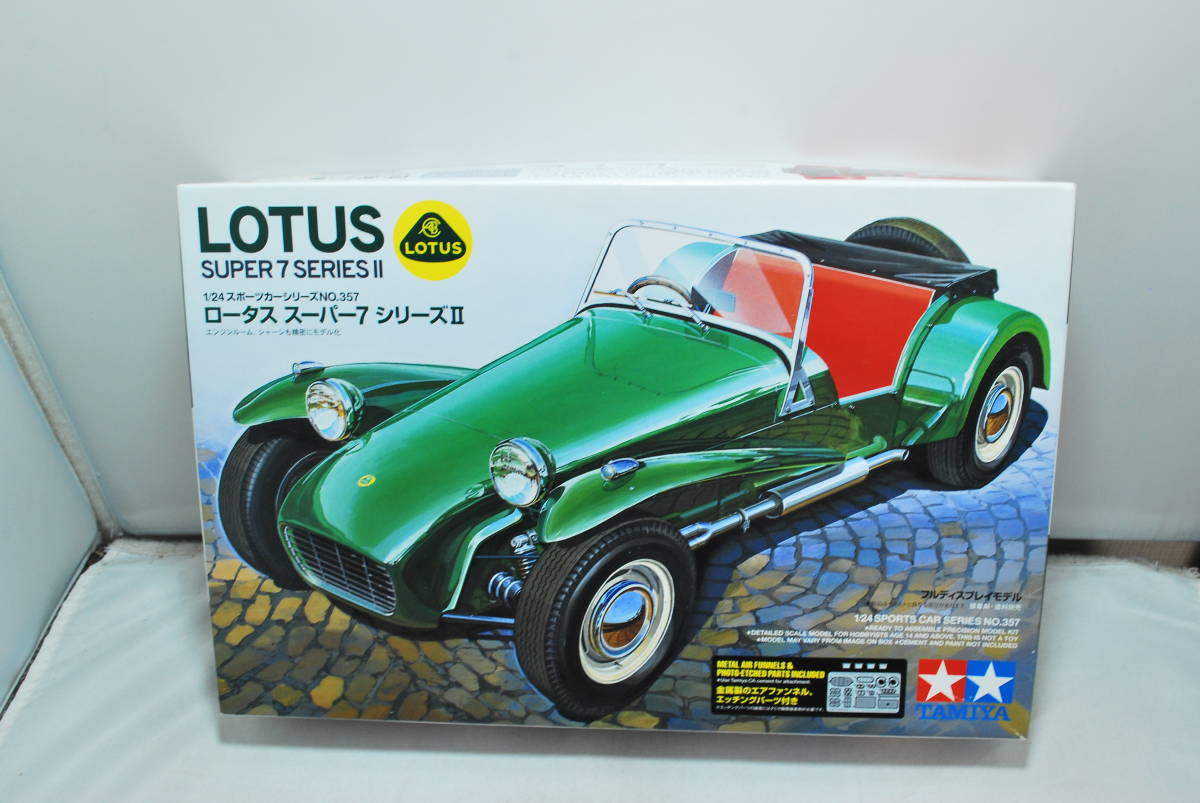 ■ Редко! Неокрытый Tamiya 1/24 Lotus Super 7 Series 2/II Двигатель/травление/с моделью фурусипплея ремня безопасности ■