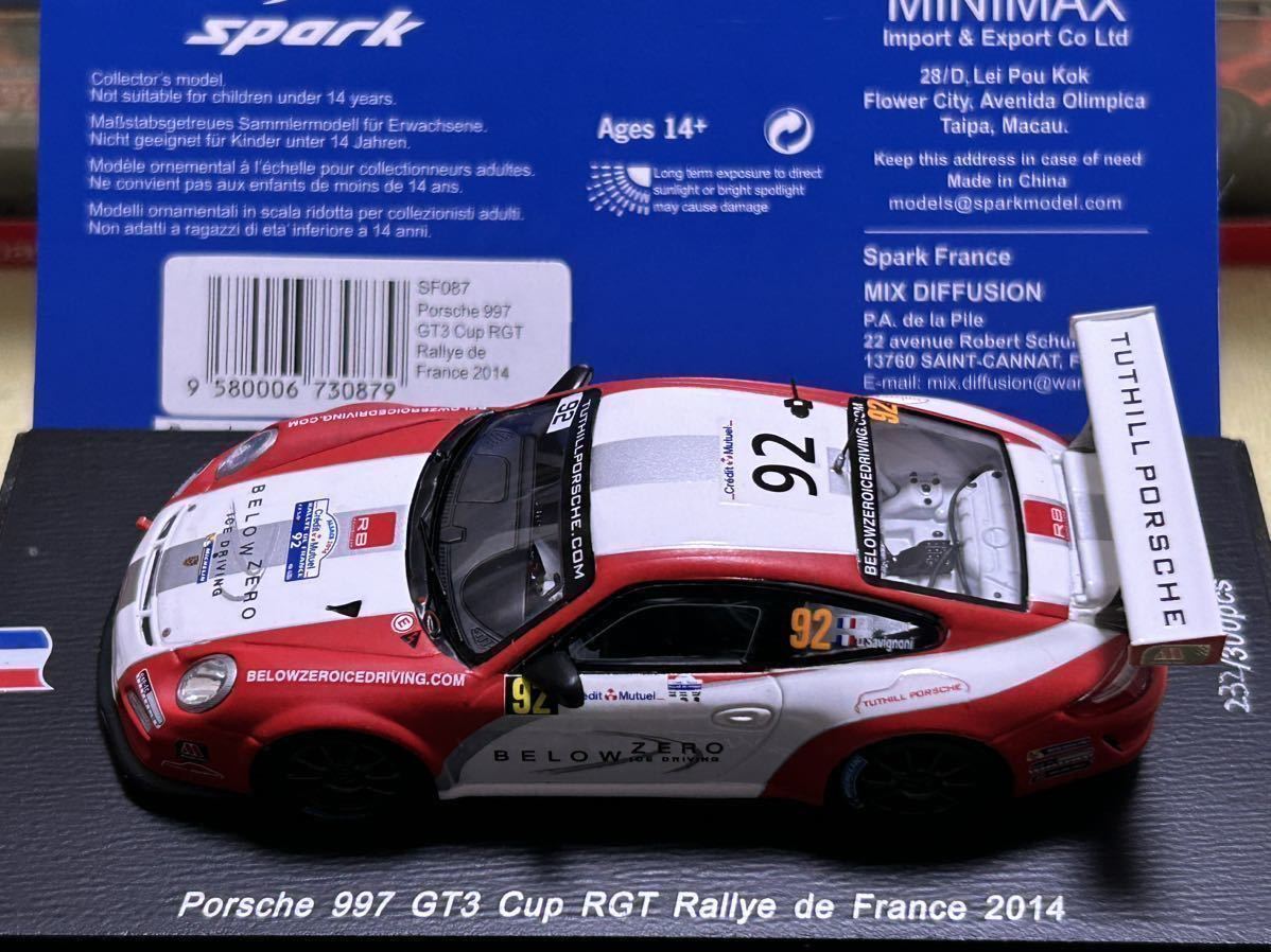 スパーク spark 1/43 Porsche 997 GT3 Cup RGT n°92 Rallye de France 2014 [SF087] F.Delecour / D.Savignoni_画像9
