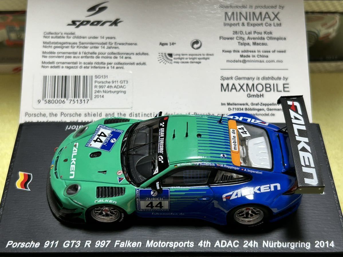 スパーク spark 1/43 Porsche 911 GT3 R 997 Falken Motorsports n°44・ 4th ADAC 24h Nurburgring 2014 [SG131]_画像9