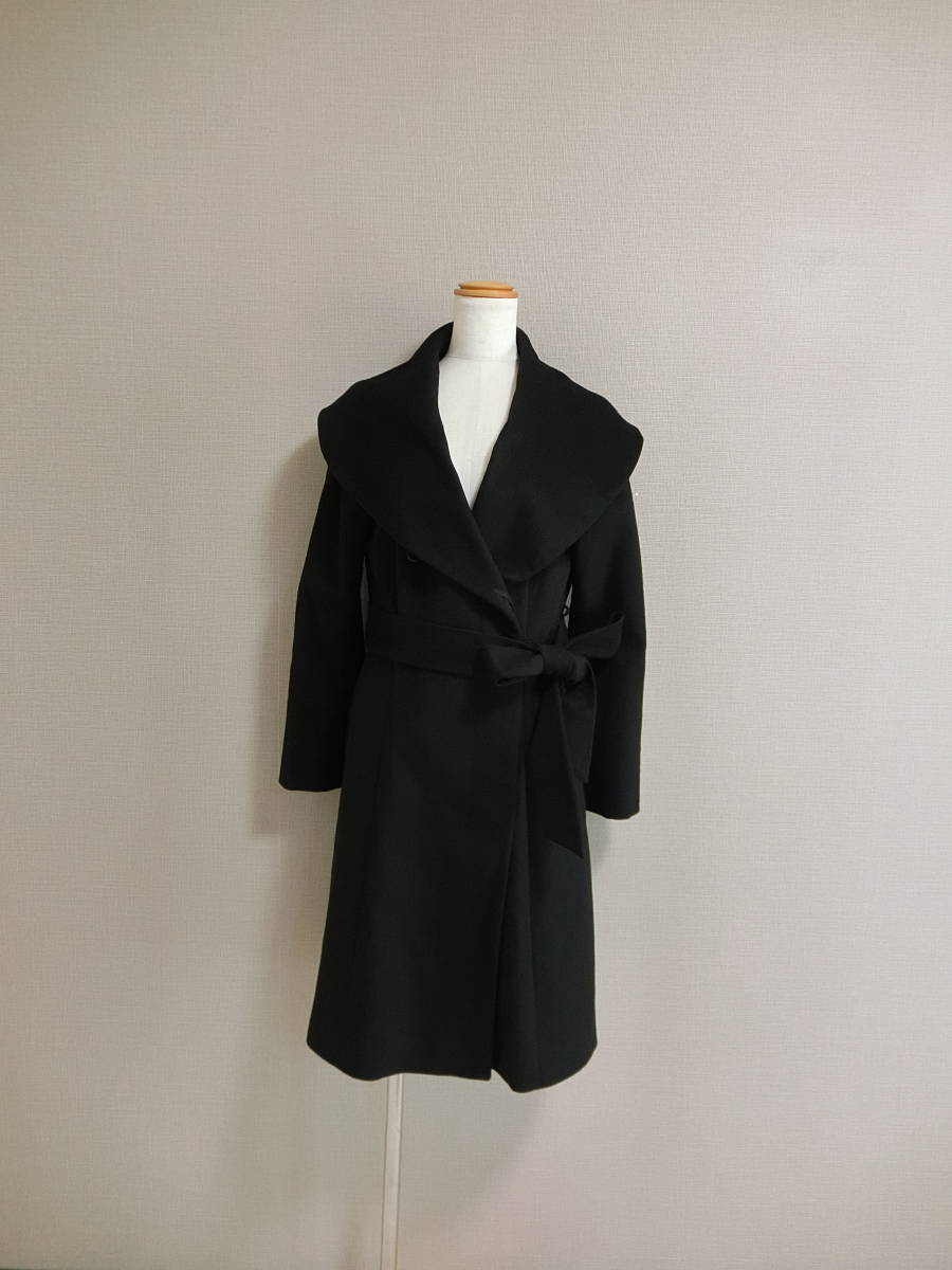 INED Ined woman super collar Bick color bell tedo cashmere 100% coat black 9