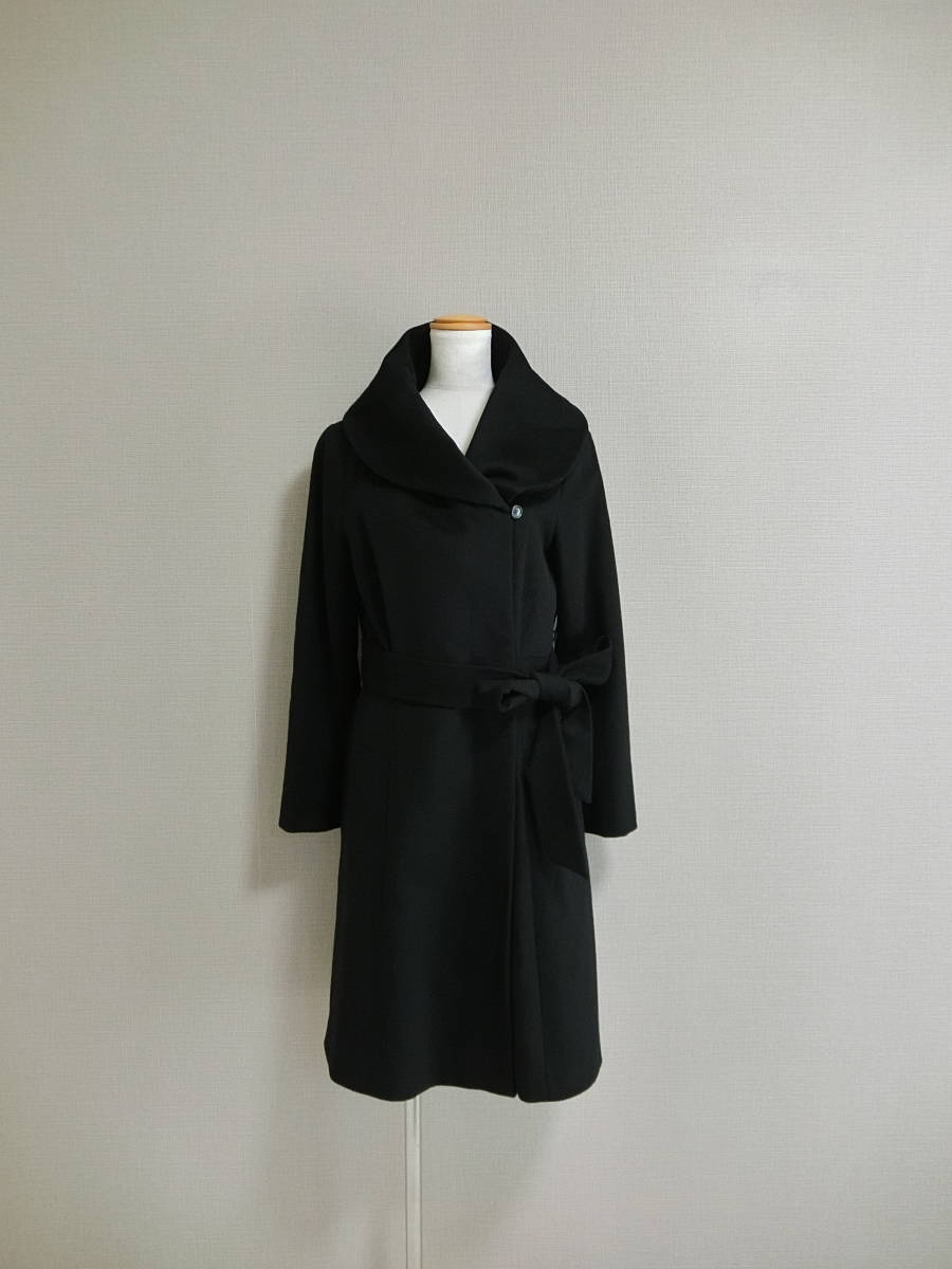 INED Ined woman super collar Bick color bell tedo cashmere 100% coat black 9