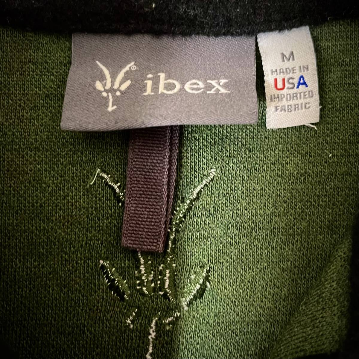 ibex アイベックス フルジップ ウールフリースジャケット size M グリーン緑 スカウトジュラ Made in USA IBEXアウトドアウェアメリノ_画像2