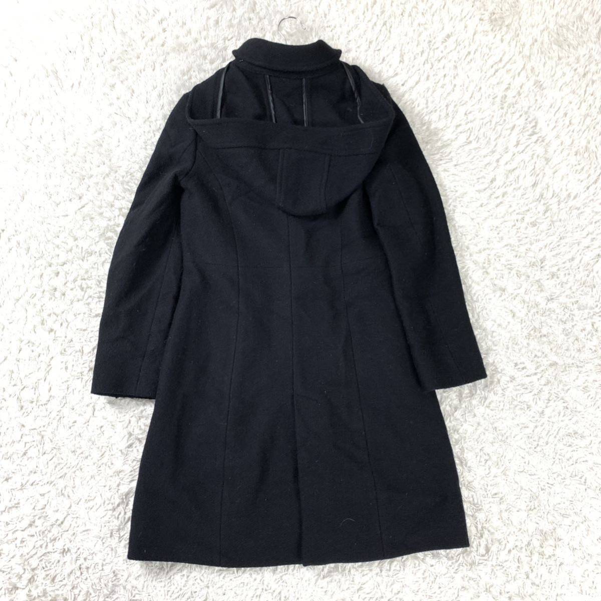  Kumikyoku hood long coat black wool Anne golaS2 YA5506