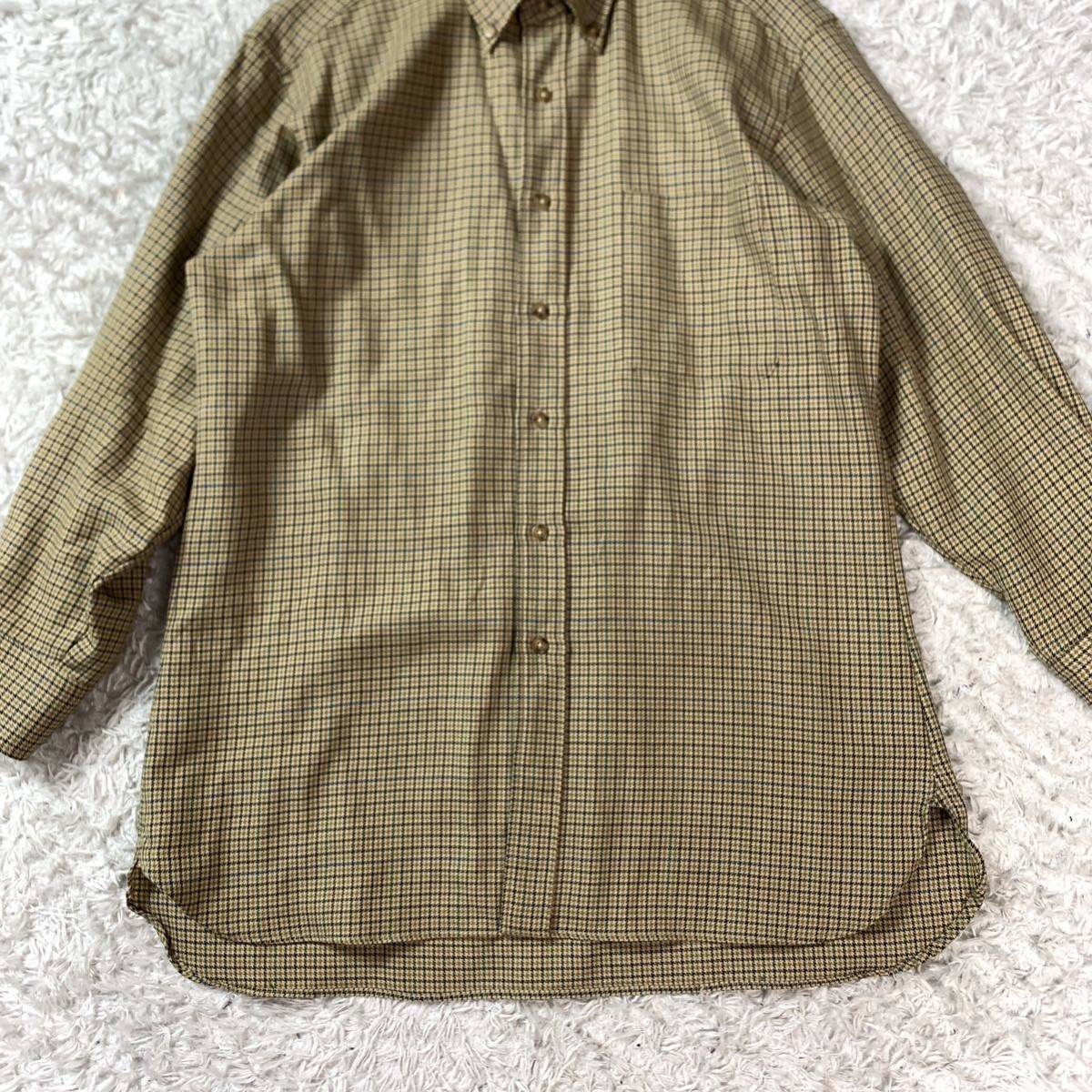 アクアスキュータム 長袖シャツ オーダーシャツ ブラウン 総柄 大きいサイズ YA5516_画像3