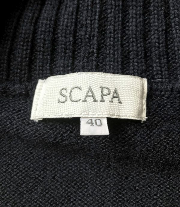 スキャパ 　ウール100%　ニット セーター カシュクール 　サイズ 40 　ネイビー 　 SCAPA_画像7
