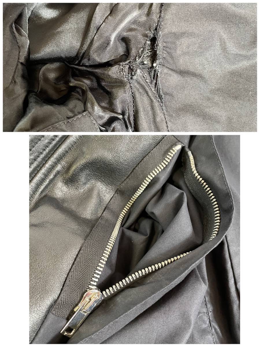 【古着】【長期保管品】Rick Owens リックオウエンス ラムレザージャケット シングルライダース ブラック リックオーウェンス _画像7