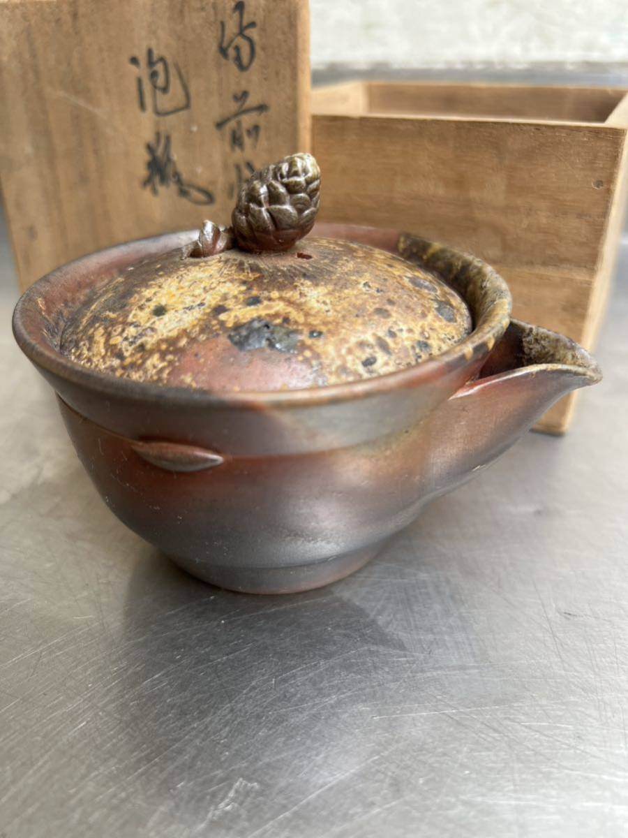 うぶだし品　桐箱入り　備前焼 小西陶古 宝瓶 煎茶道具 急須 茶壷 茶器 古美術_画像3