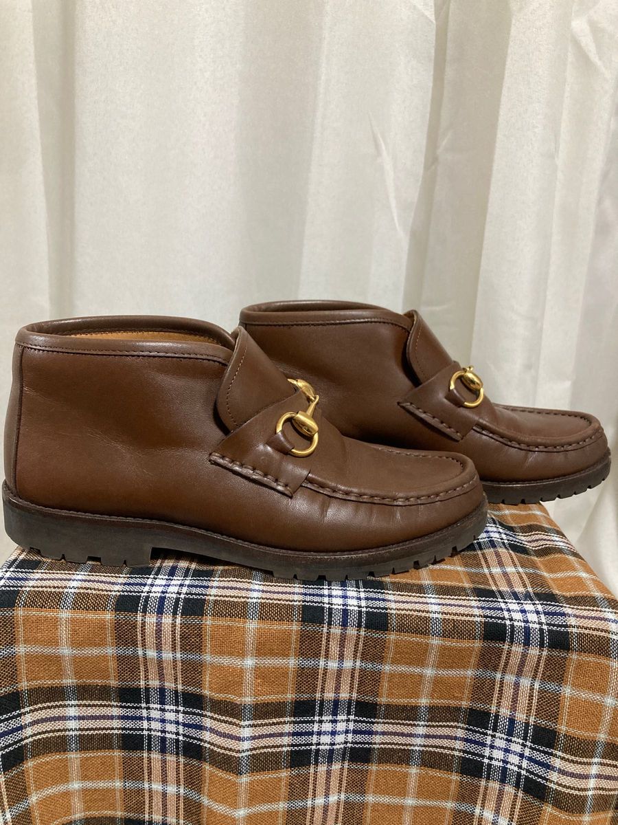 GUCCI グッチ　ホースビット　チャッカブーツ　ショートブーツ　ローファー　革靴　23㎝ ブラウン レザー