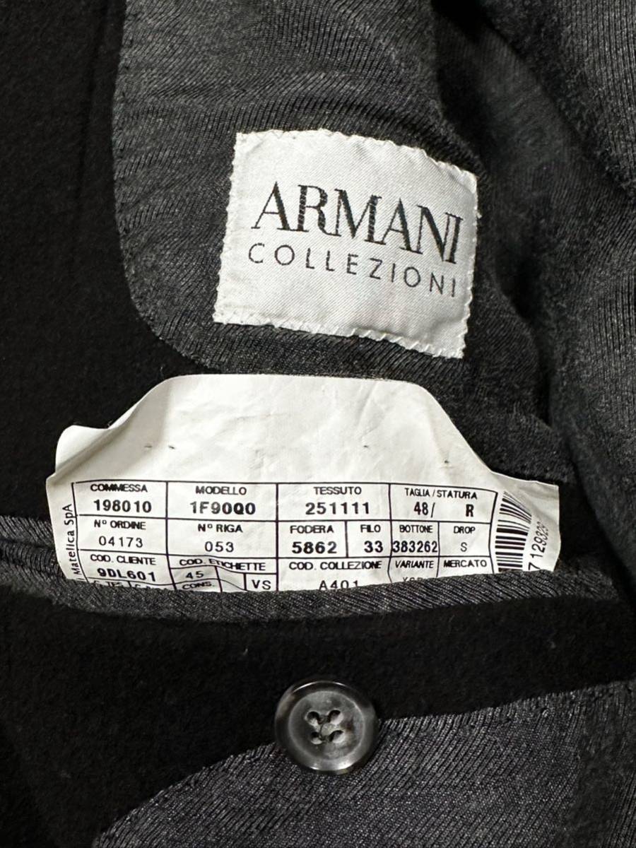  Armani tailored jacket шерсть 48 размер черный 