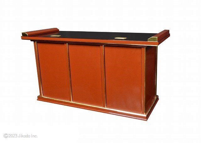 受注生産品販売】朱塗り 賽銭箱兼用焼香机 幅105センチ 安心の 受注生産品販売】朱塗り 賽銭箱兼用焼香机 幅105センチ 安心の