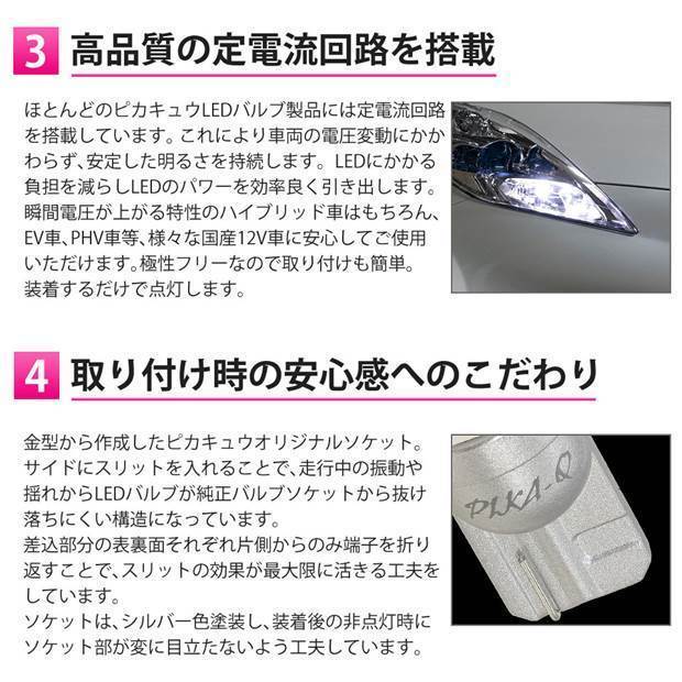 ニッサン NV200 バネット (VM20) 対応 LED ポジションランプ T10 SMD5連 90lm ホワイト アルミ基板搭載 2個 車幅灯 2-B-5_画像3