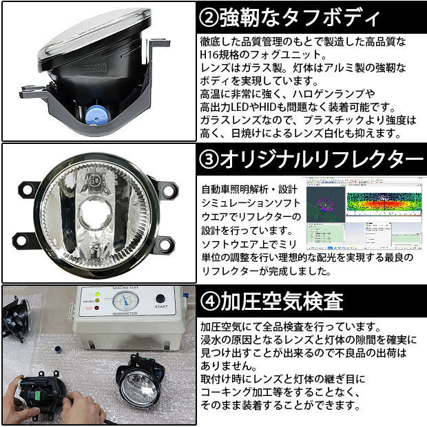 トヨタ ランドクルーザー プラド (150系 後期) 対応 LED SCOPE EYE L4700 ガラスレンズ フォグランプキット 4700lm 白 6500K H16 36-E-1_画像4