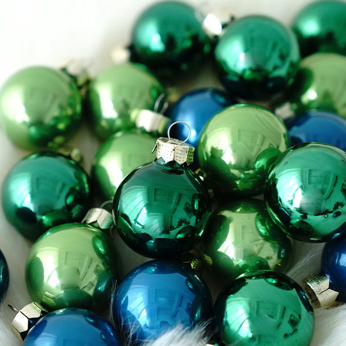  Christmas tree decoration ornament ball set Germany INGE-GLAS MAGIC retro glass made green ball 3cm 24 piece insertion [15336P324]