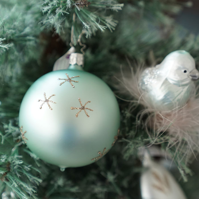 クリスマスツリー 飾り オーナメント ボール 北欧 INGE-GLAS MANUFAKTUR テンダースターズ ミネラルグリーンマット 8cm ［21216T008］_画像4