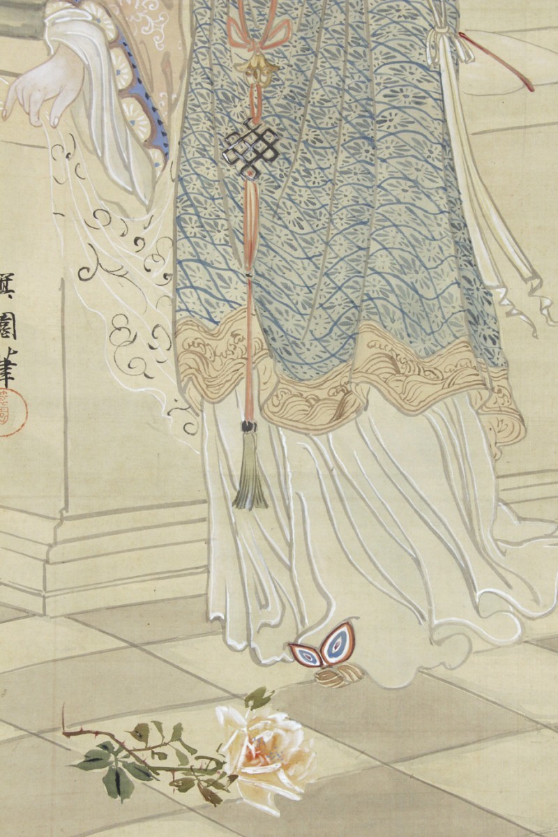  hanging scroll [..... map ] beauty picture Tang beautiful person picture Meiji Taisho ukiyoe 
