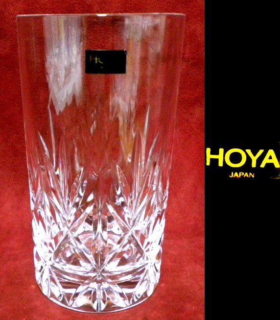 売切 HOYA クリスタル グラス 容量大:290cc 1客 日本製 未使用品 箱無 B/C、寸法φ上66/下57×H122mm、重量235ｇ、口元厚1.3mm、底厚12mm_画像2