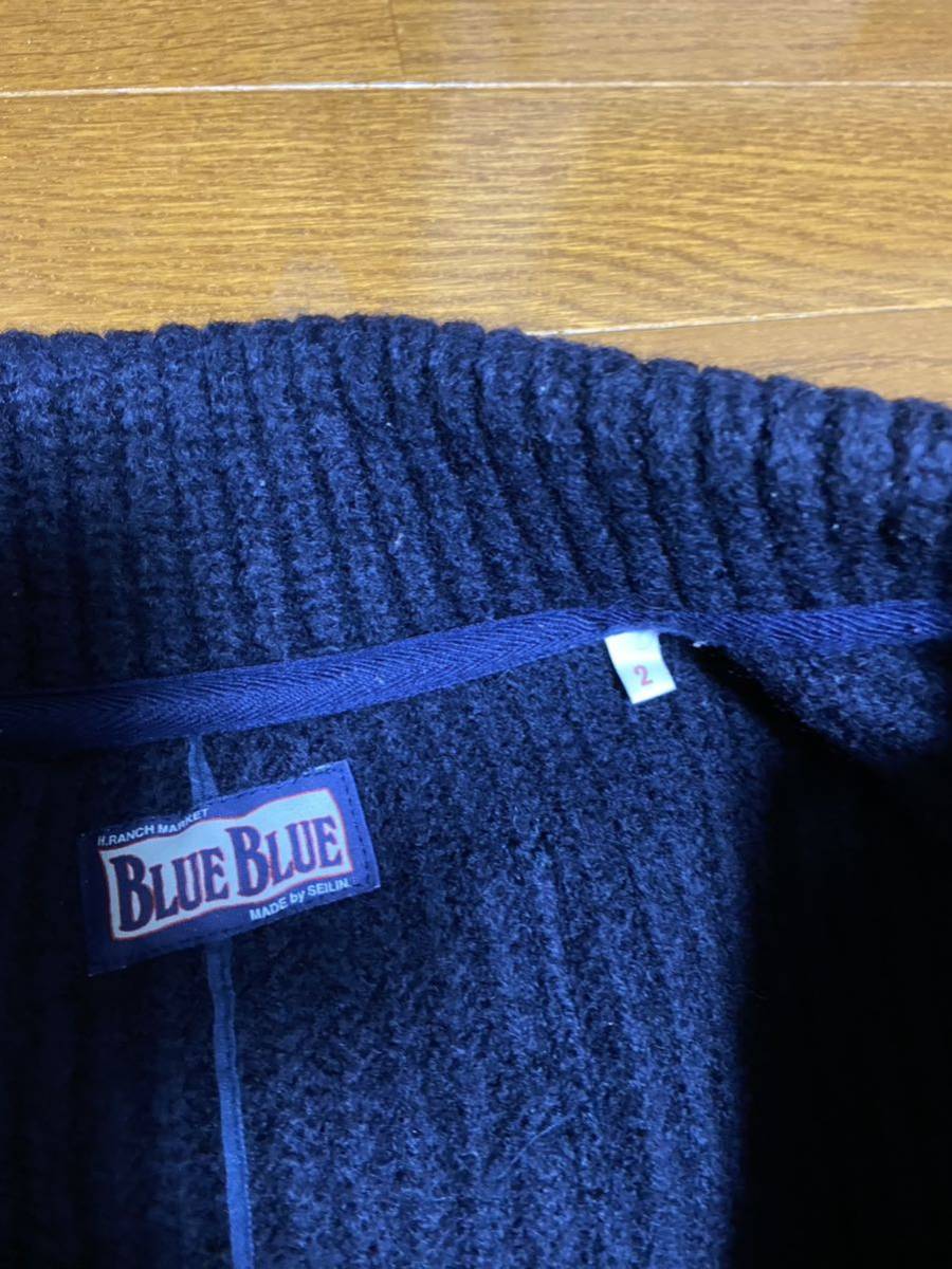 BLUEBLUE 圧縮ニットカーディガン サイズ2 インディゴ BLUEBLUE 圧縮ニットカーディガン サイズ2 インディゴ