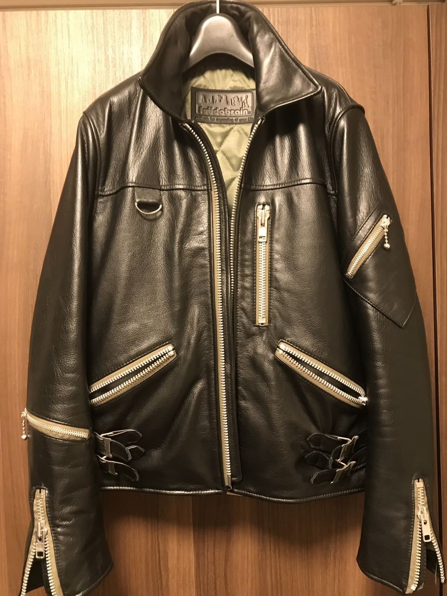 FUUDOBRAIN フウドブレイン 666 CRUST クラストDISCHARGE ルイスレザーズ Lewisleathers 34インチ ライダースジャケットライダース_画像2