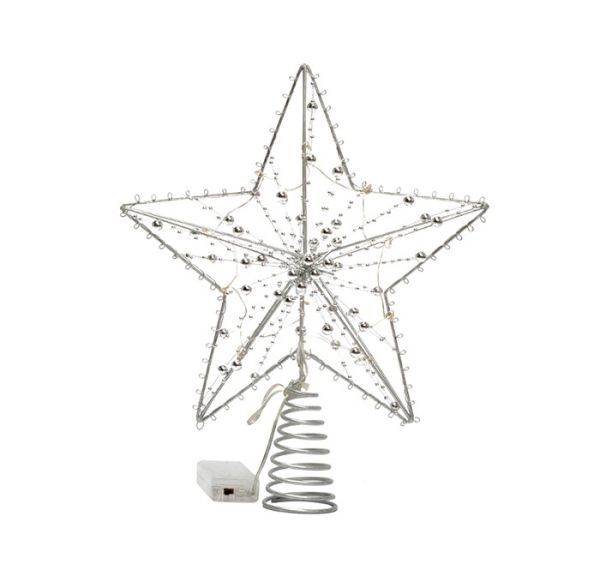 クリスマスツリー トップスター 置物　25cm星　鉄製　LED付き　ツリートップ飾り　R627_画像4