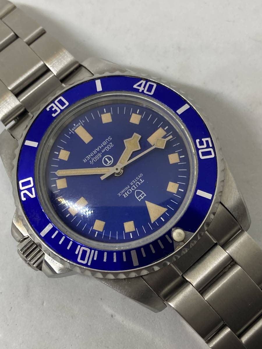 OH済・現状品／TUDOR submariner チュードル／サブマリーナ 盾 Tマーク snowflake イカサブ Ref.9411 自動巻 青文字盤 ノンデイトの画像2