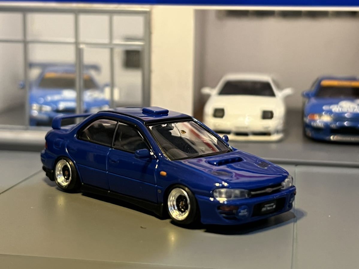 大人気　ホビージャパン　スバル　インプレッサ　シャコタン　カスタム品　1/64 ユーロ　スタンス　タイヤ固定_画像8