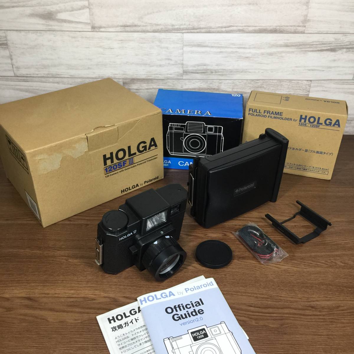 『動作未確認・ジャンク品』HOLGA ポラロイドカメラ 120SF ポラロイドホルダーⅢ付き 現状品/Polaroid_画像1