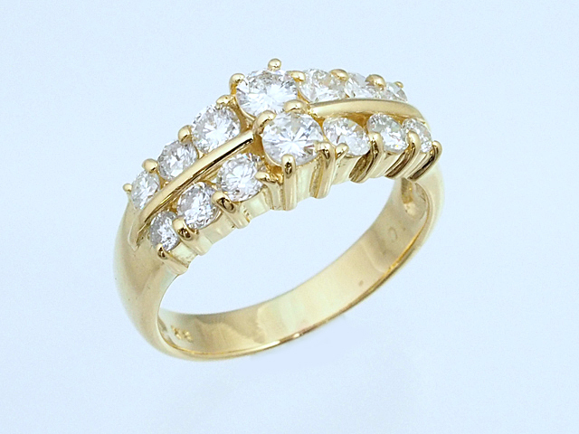 富士屋 ◆ ダイヤモンド/1.08ct K18YG イエローゴールド 4.5g リング 指輪 #12.5 仕上済_画像2