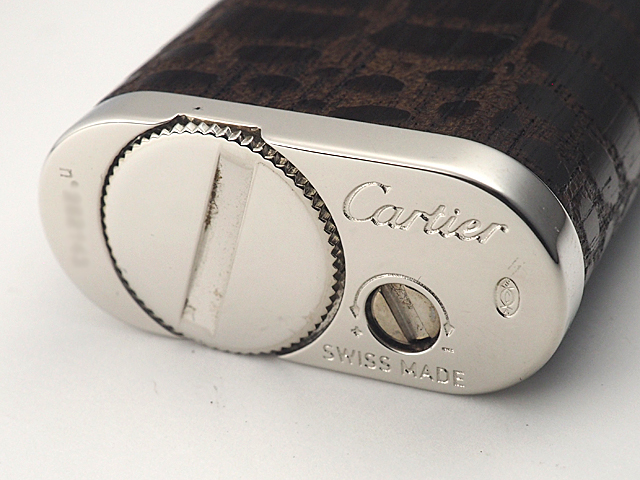 富士屋◆カルティエ Cartier ゴドロン CA120136 クロコ型押し ライター_画像2