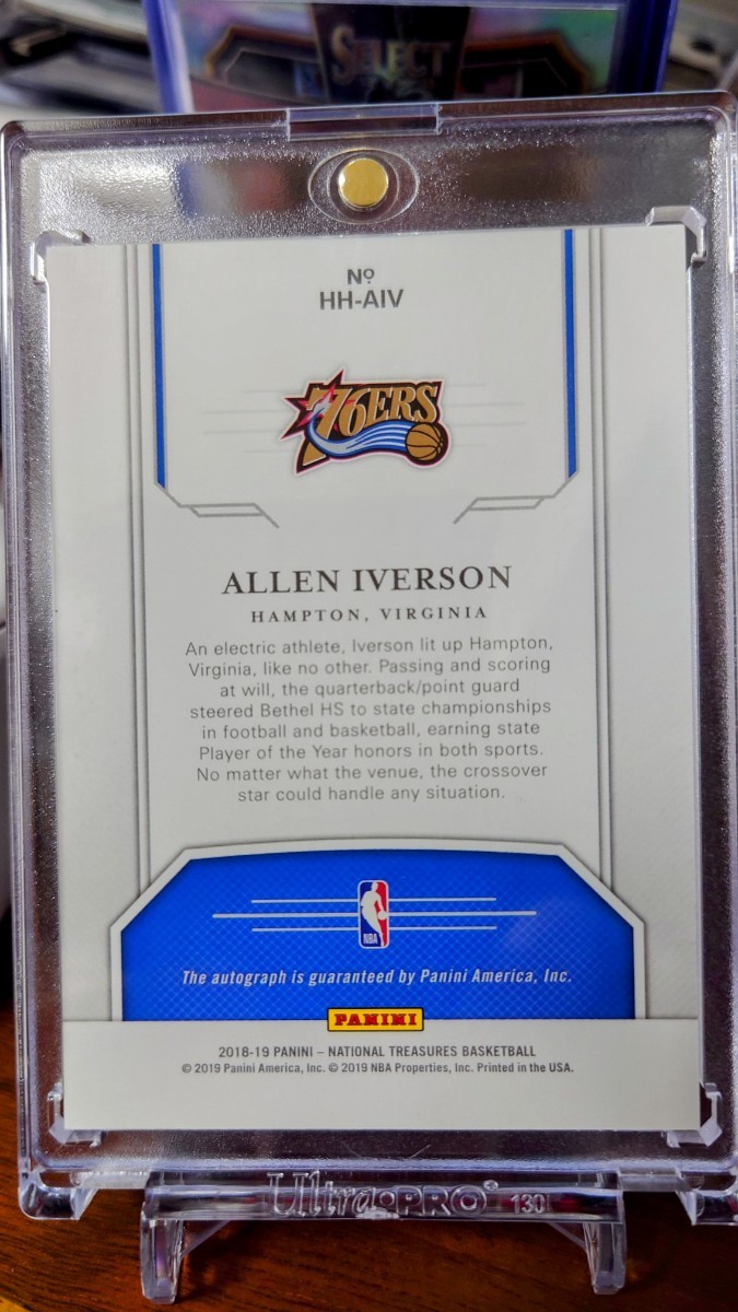 2018-19. Panini. National Treasures（NBA）ALLEN IVERSOMN（アレン・アイバーソン）25枚限定・直筆サインカード。Hometown Heroes_画像2