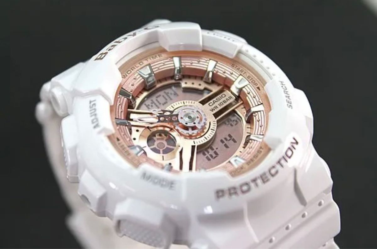 CASIO ベビーG BA-110-7A1 レディース 腕時計 防水 白 ホワイト ピンク スポーツ アナログ アナデジ