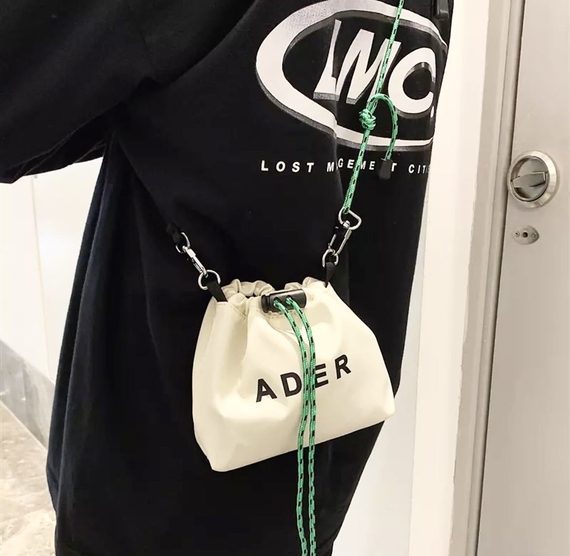 ADER ERRORada- error Mini bag shoulder bag diagonal .. white white Korea fashion BTS.G-DRAGON liking . recommended!!