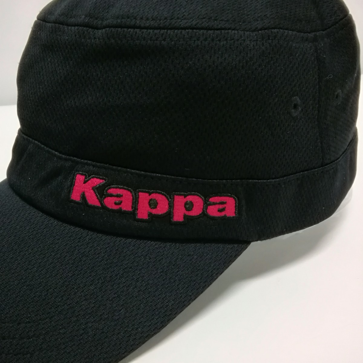 Kappa カッパ ワークキャップ 帽子 黒 ブラック系 ロゴ ゴルフ 57～59cm _画像2