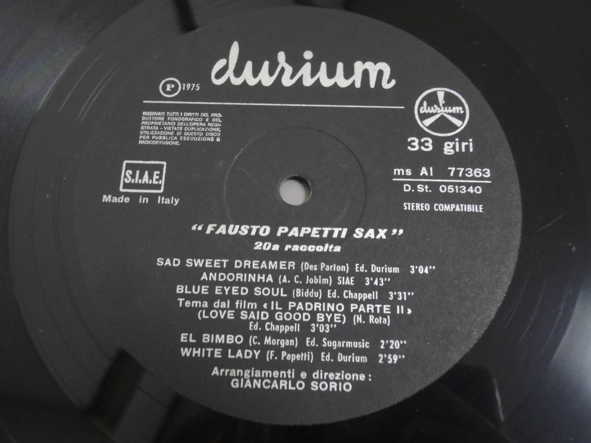 試聴可♪オリジナル！Fausto Papetti / 20a Raccolta / ヌードジャケ / イタリア産ファンク/レアグルーヴ/ボサ収録！オルガンバー_画像5