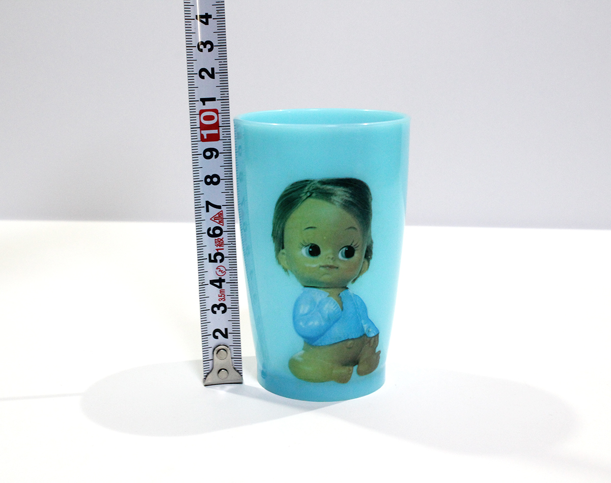 昭和レトロ プラコップ 子供 赤ちゃん柄 プラスチック コップ ペン立てにも 中古 経年品 y1134_画像6