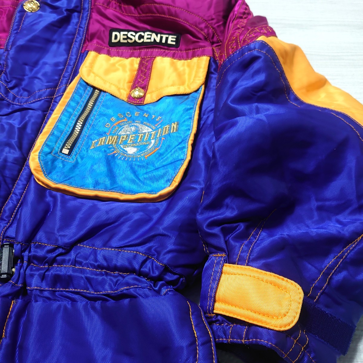 DESCENTE Descente men's ski wear setup jacket pants k Lazy purple embroidery retro that time thing Vintage tp-23x1125