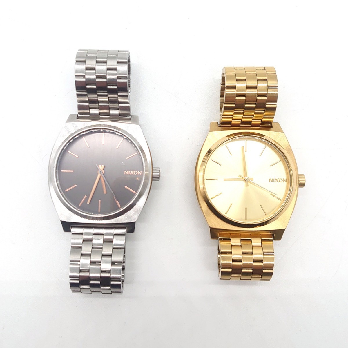 NIXON TIME TELLER ニクソン タイムテラ メンズ アナログ 腕時計 クォーツ ゴールド シルバー ブランド ロゴ セット ジャンク tp-23x917