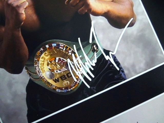 A4 額付き ポスター マイクタイソン Mike Tyson ベルト 写真 サインフォト 盾 ボクシング アート_画像3
