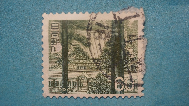 動植物国宝図案切手　使用済　延暦寺根本中堂　６０円　　　　　　_画像1