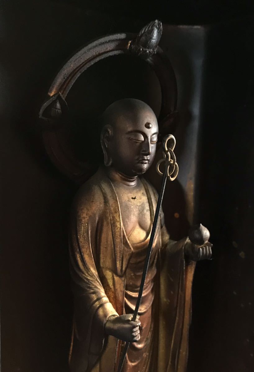 【2022春夏新色】 仏像　菩薩立像　仏教美術　木彫　厨子　古玩　1-4 仏像