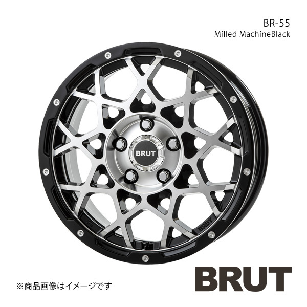 BRUT ブルート BR-55 デリカD：5 CV系 アルミホイール1本【16×6.5J 5-114.3 +35 ミルドマシンブラック】TRISTAR トライスター_画像1