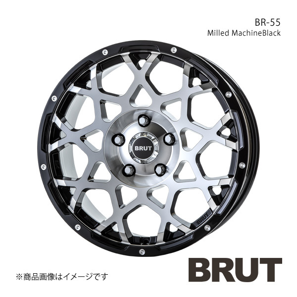 BRUT ブルート BR-55 アウトランダーPHEV GN系 アルミホイール1本【18×8.0J 5-114.3 +40 ミルドマシンブラック】TRISTAR トライスター_画像1