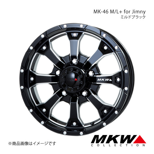 MKW MK-46 M/L+ ジムニー JB23W アルミホイール1本【16×5.5J 5-139.7 +22 ミルドブラック】TRISTAR トライスター_画像1