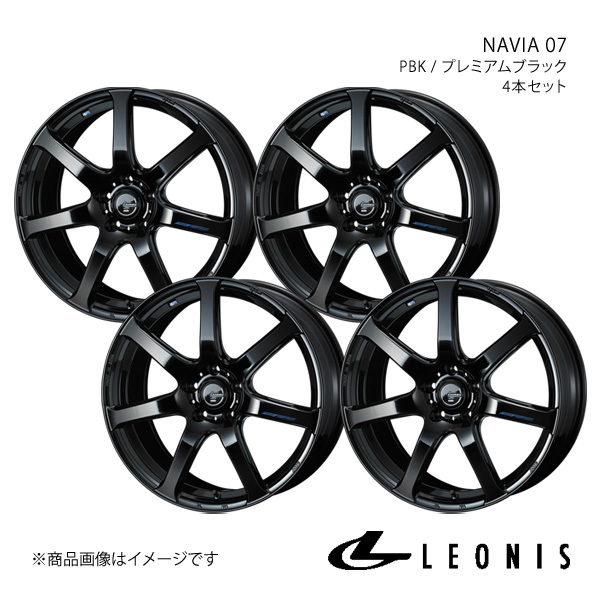 LEONIS/NAVIA 07 スカイライン V35セダン アルミホイール4本セット【17×7.0J5-114.3 INSET42 PBK】0039568×4_画像1