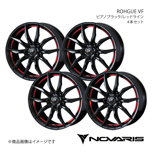 NOVARIS/ROHGUE VF MAZDA3 BP系 FF アルミホイール4本セット【17×7.0J 5-114.3 INSET47 ピアノブラック/レッドライン】0040067×4_画像1