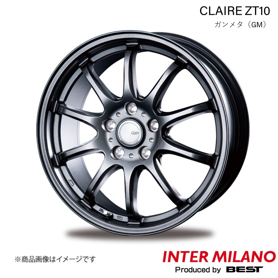 INTER MILANO/インターミラノ CLAIRE ZT10 ホイール 1本【17×7.0J 5-114.3 INSET53 ガンメタ】