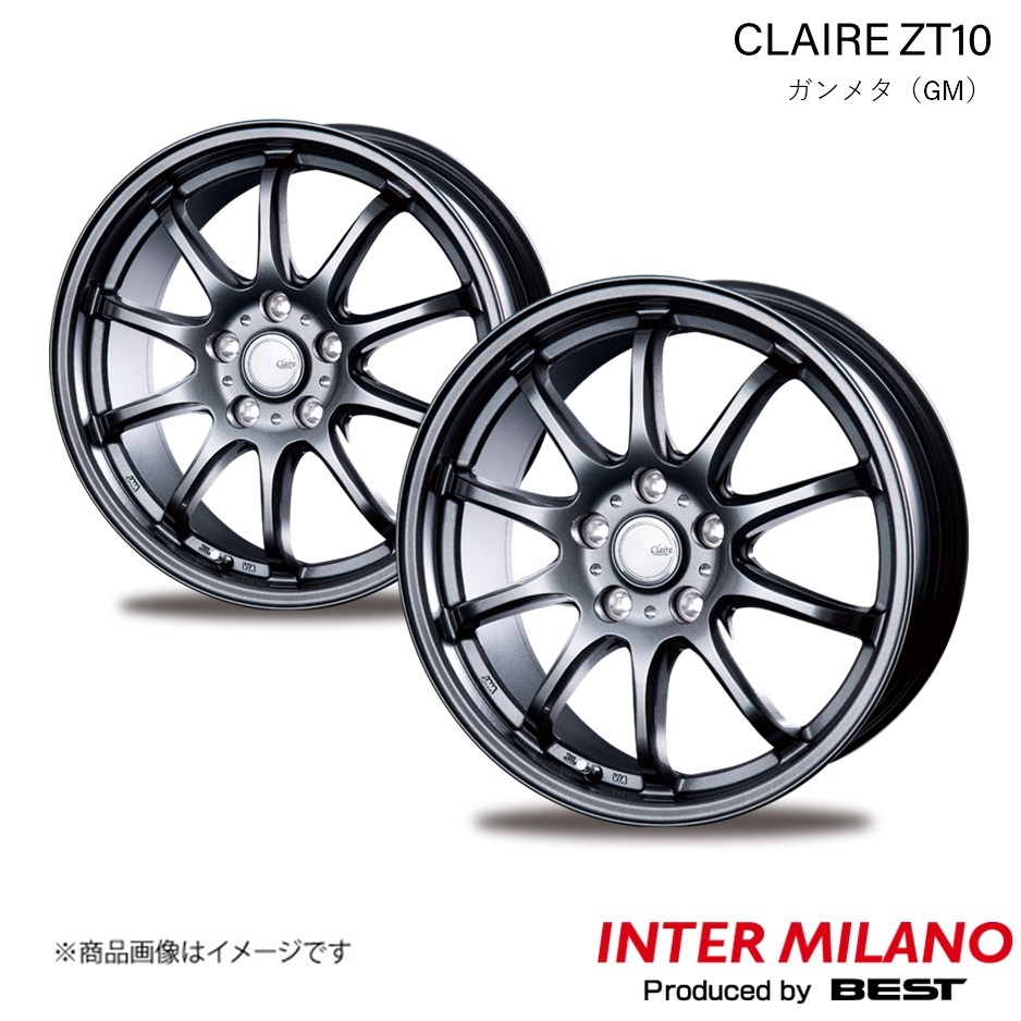 INTER MILANO/インターミラノ CLAIRE ZT10 カムリ 50系 ホイール 2本【17×7.0J 5-114.3 INSET38 ガンメタ】