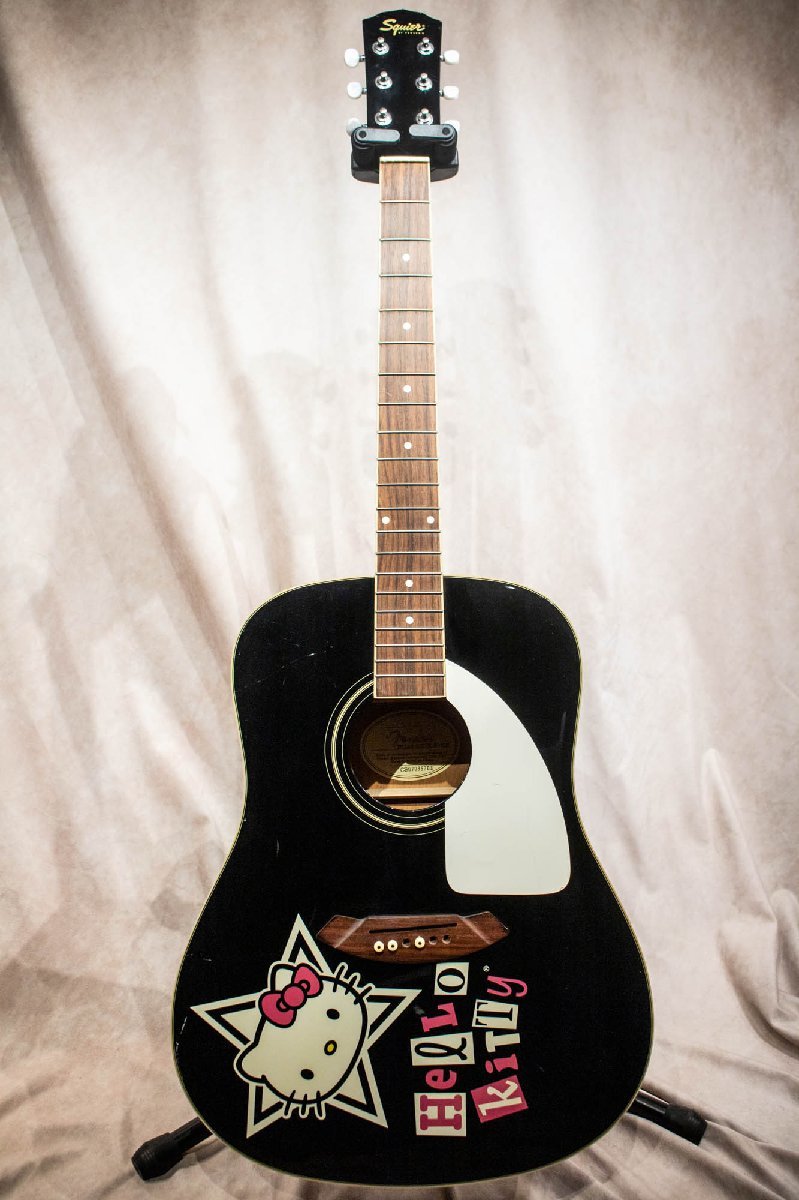 ♪Squier by Fender HELLO KITTY スクワイアー アコースティックギター ジャンク ☆D 1221_画像1