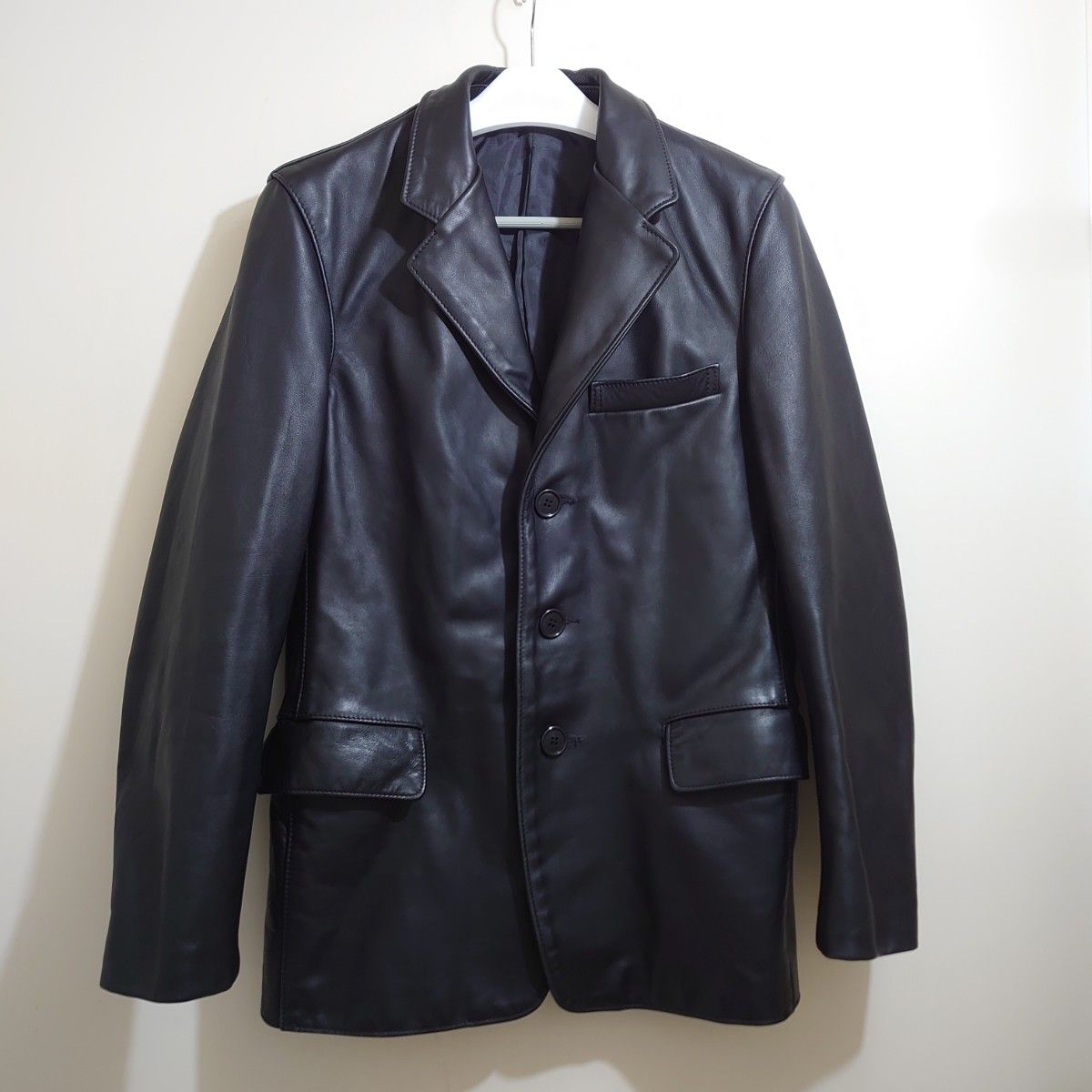新品同様 SCHOTT698 レザー テーラードジャケット 黒 size 新品同様 SCHOTT698 レザー テーラードジャケット 黒 size