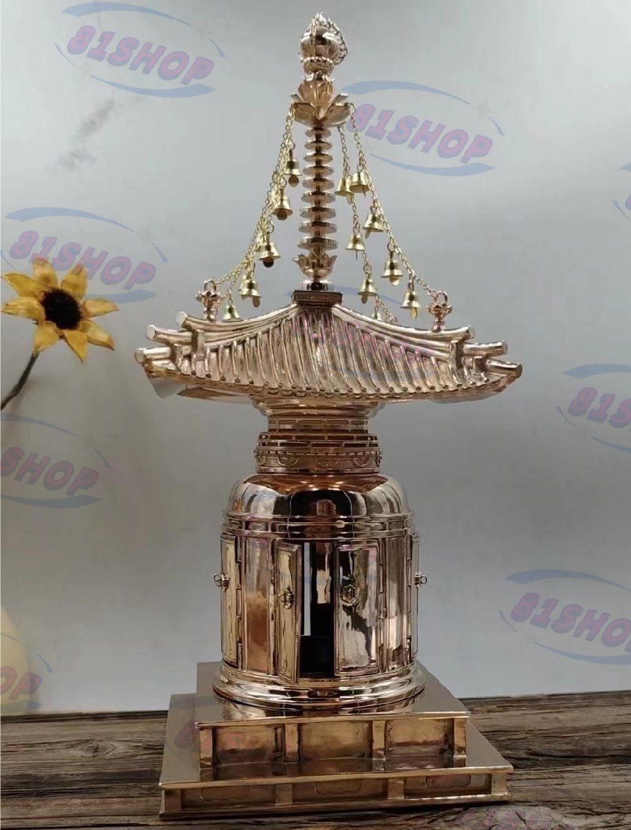 81SHOP」極上品☆ 根本塔 舎利塔 仏具 宝篋印塔 真鍮 内部収納 81SHOP」極上品☆ 根本塔 舎利塔 仏具 宝篋印塔 真鍮 内部収納
