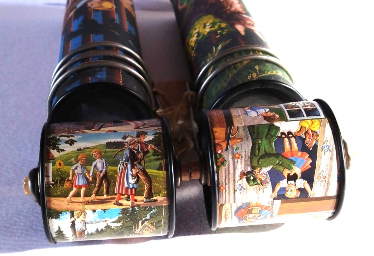 万華鏡　グリム童話　ドイル製　２本　「赤ずきんちゃん」と「ヘンゼルとグレーテル」コレクション　カレイドスコープ　玩具_画像6